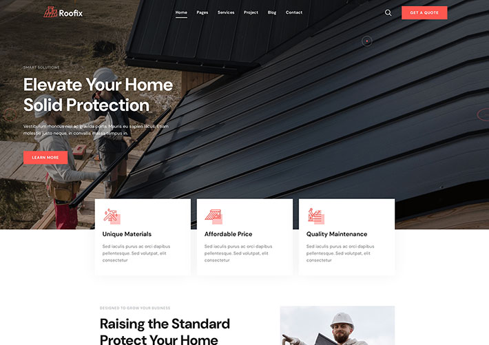 響應式工程施工房屋修理服務企業網站HTML網頁模板