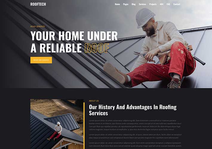 響應式建筑施工工程公司HTML5網站網頁模板