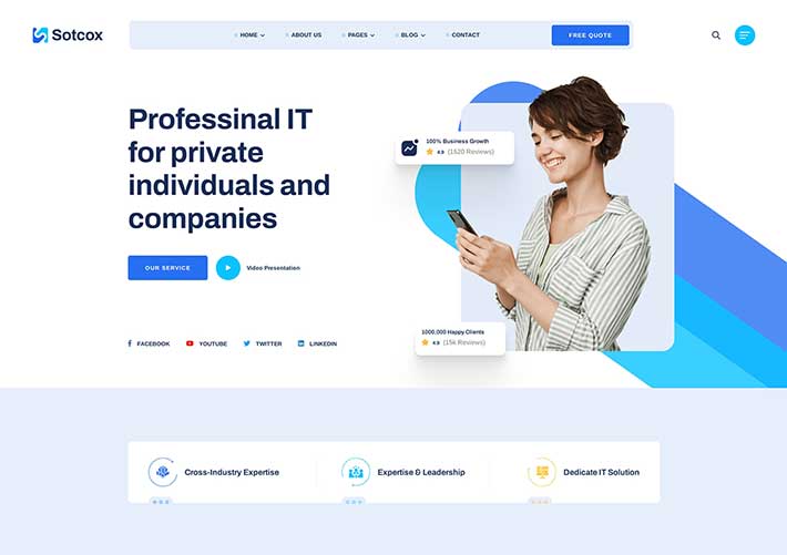 響應式網絡技術互聯網 IT解決方案HTML源碼網頁模板