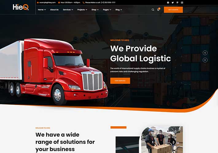 響應式快遞運輸物流行業服務網站網頁HTML源碼模板