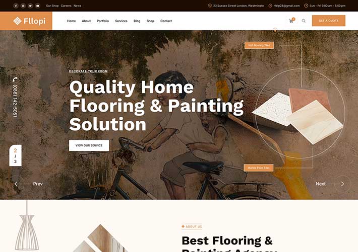 響應式墻紙室內設計家裝行業企業網站HTML5模板
