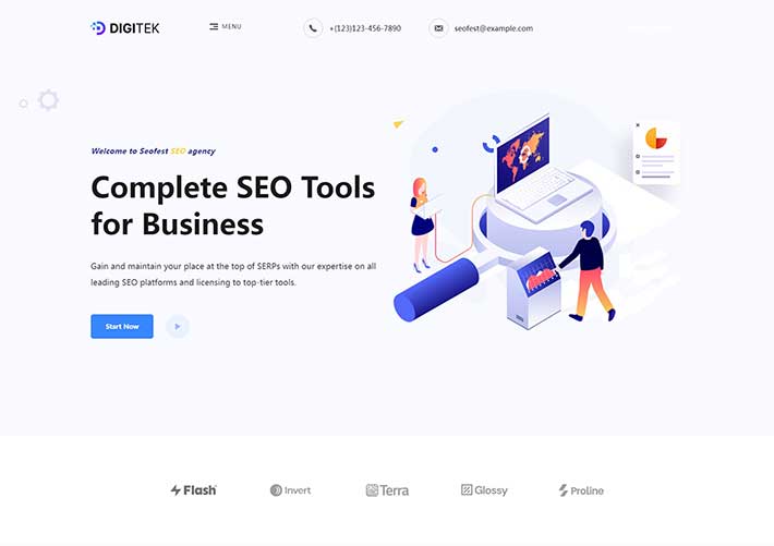 響應式HTML5數字產品營銷公司網站網頁模板