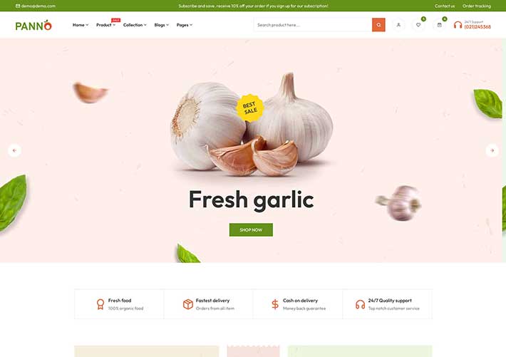 響應式現代食品商城電子商務電商網站HTML5網頁模板