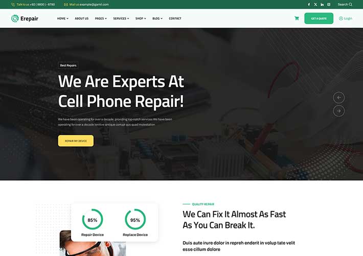 響應式電工服務電氣維修企業前端HTML網頁模板