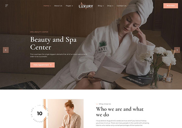 養生會所按摩SPA美容服務中心網站網頁HTML模板