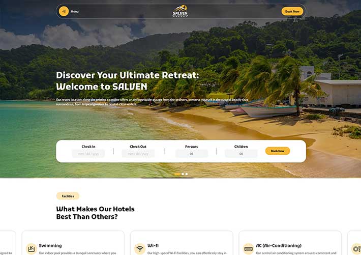 響應式品牌酒店宣傳服務網站網頁HTML模板