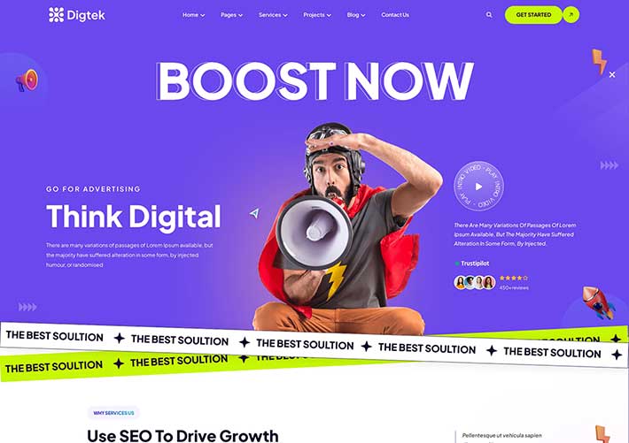 響應式數字營銷機構互聯網業務公司網站HTML5網頁模板