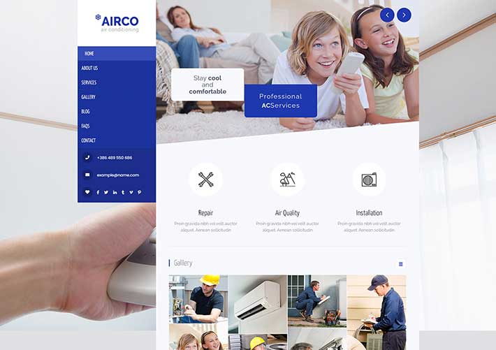 響應式Bootstrap空調安裝維修服務網站HTML網頁模板