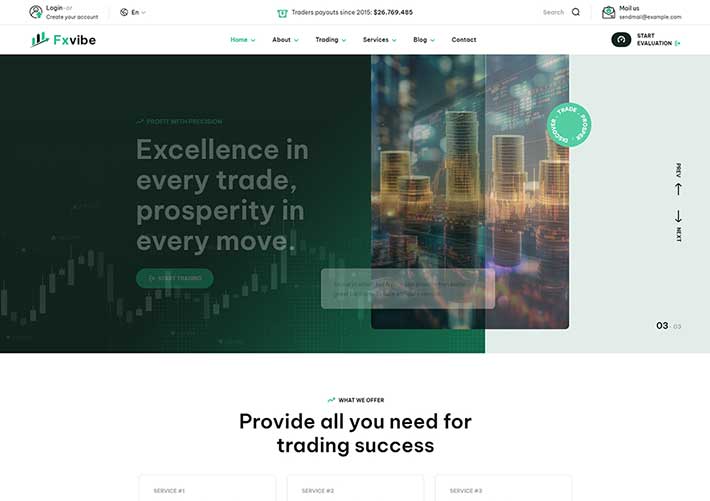 響應式外匯自營交易公司網站網頁前端靜態HTML模板