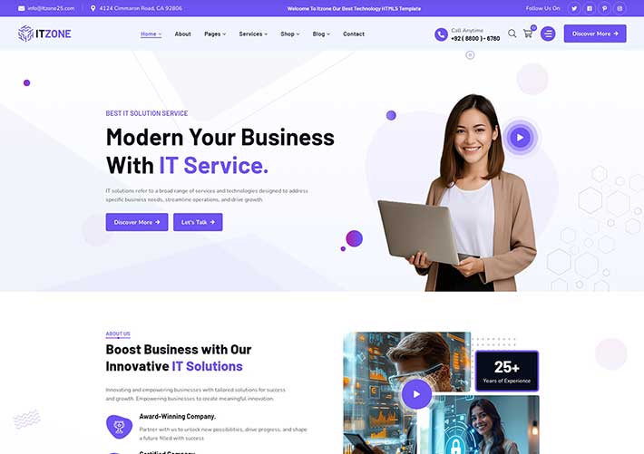 響應式科技公司IT網絡公司企業網站前端HTML網頁模板?