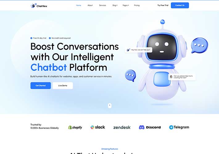 響應式AI產品智能AI相關業務企業網站網頁HTML前端模板